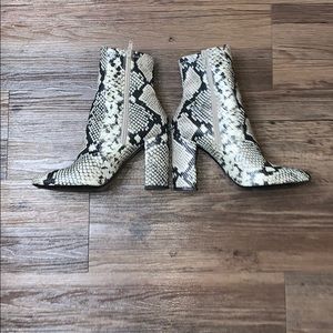 Snakeskin booties
